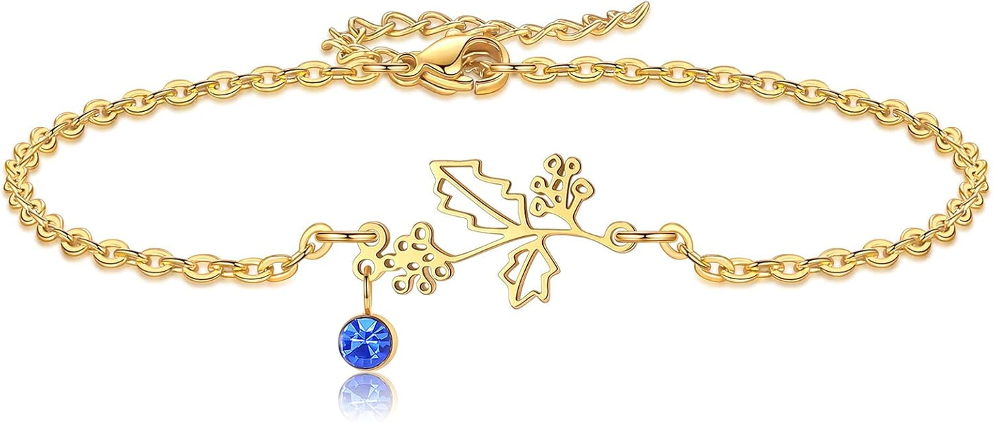 Birthstone + Flower Bracelet