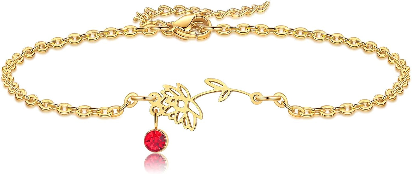 Birthstone + Flower Bracelet