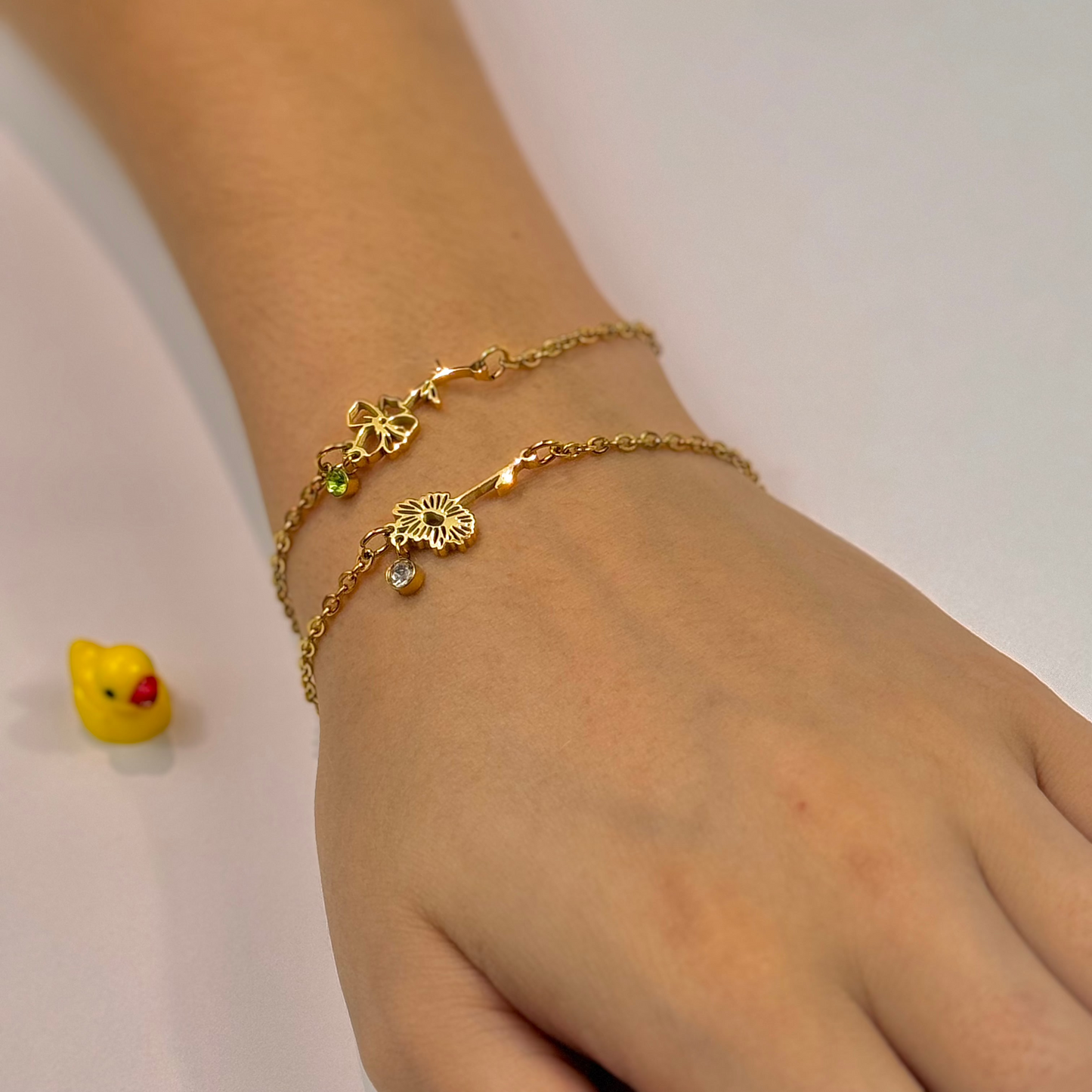 Birthstone + Flower Bracelet